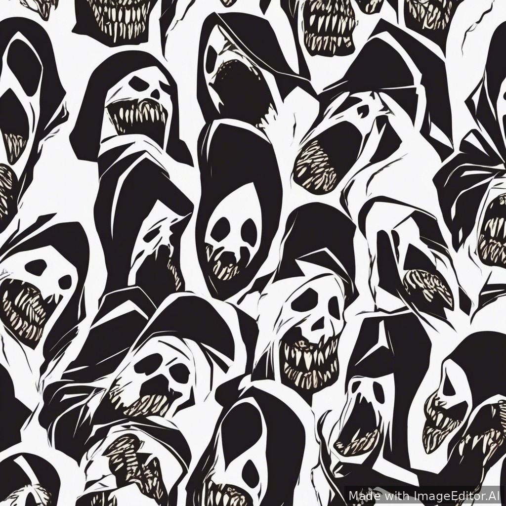 een patroon van een scream 4 ghostface kostuum
