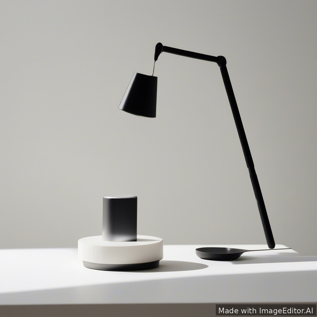 Minimal product photo on white background, soft shadows