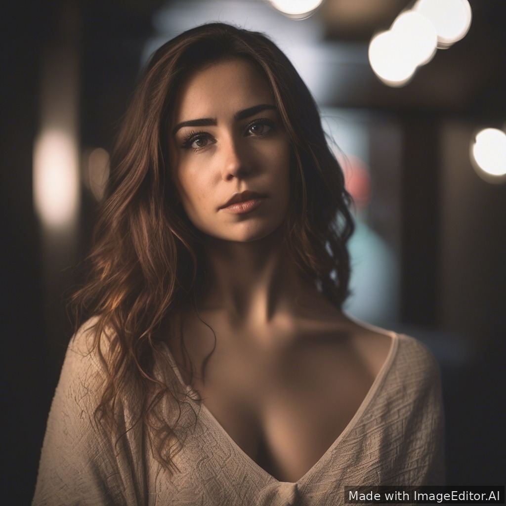 Cinematic portrait, dramatic lighting, 85mm lens
