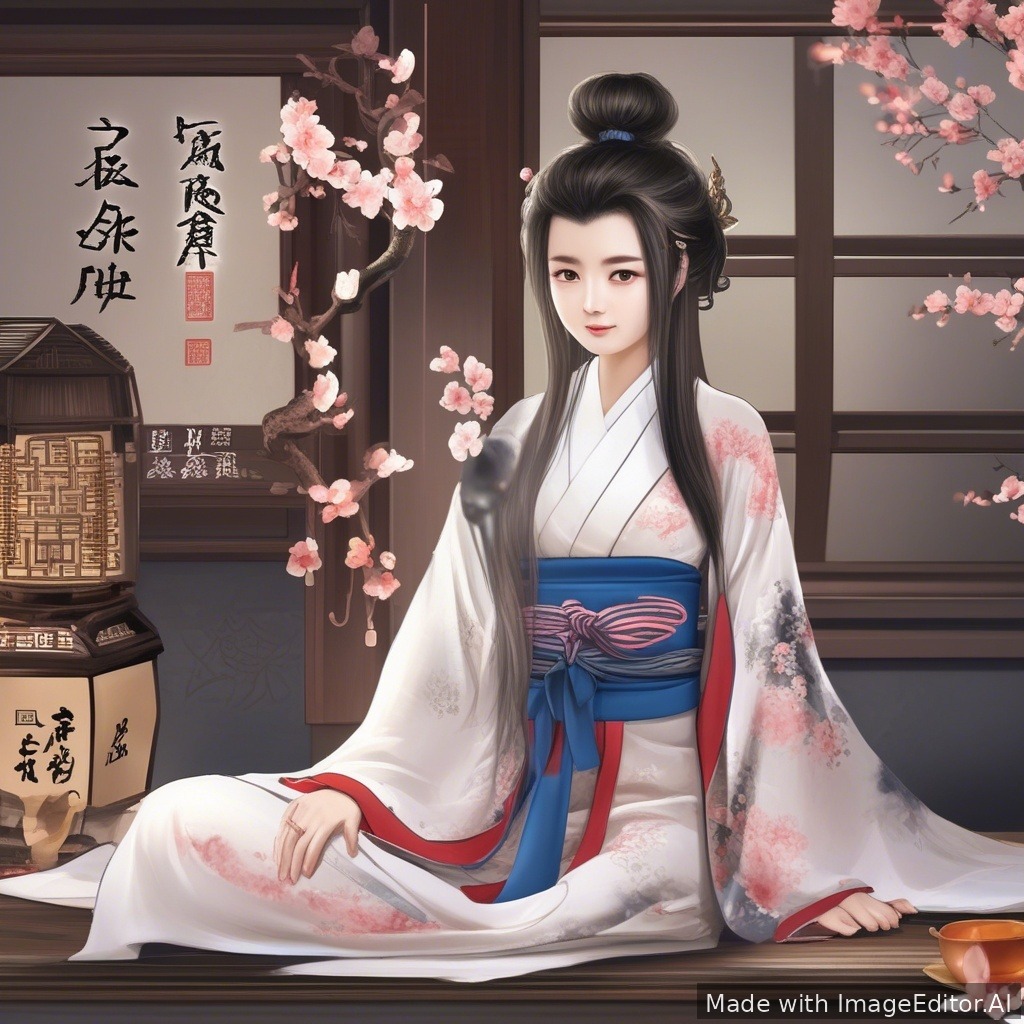 保持女人的样貌不变，女人保持姿势。1个男人躺着用传教士姿势，粗壮的阴茎，女人被阴道插入，女人上衣敞开，乳房饱满，裙子开裆，阴毛浓密，保留靴子。透明黑色丝袜，双手挤压乳房，露出乳头。女上位，距离拍摄