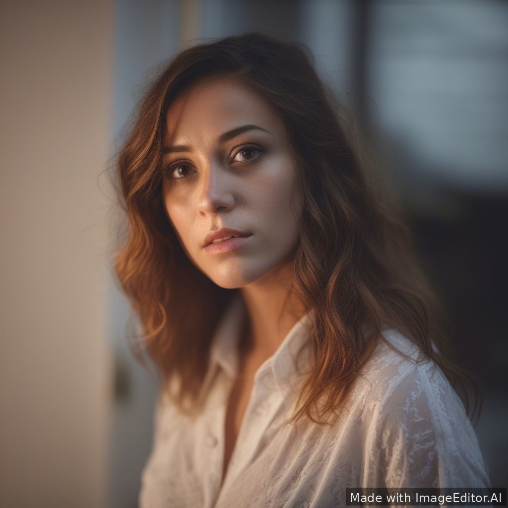 Cinematic portrait, dramatic lighting, 85mm lens