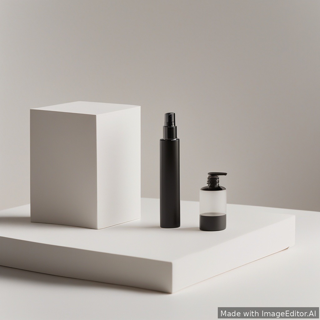 Minimal product photo on white background, soft shadows