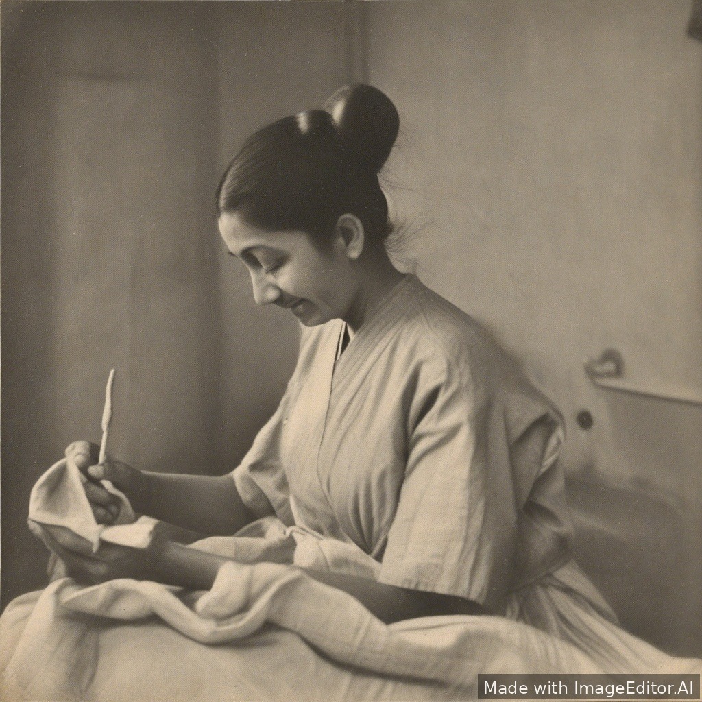 Spunlace noto'qima mato mato o'rami (mato eni 3-5 sm) vtulkaga ip g'altakka o'ralgani kabi o'ralgan. odam shuni konseliar pichoq yordamida kesayotgani tasvirlangan rasm