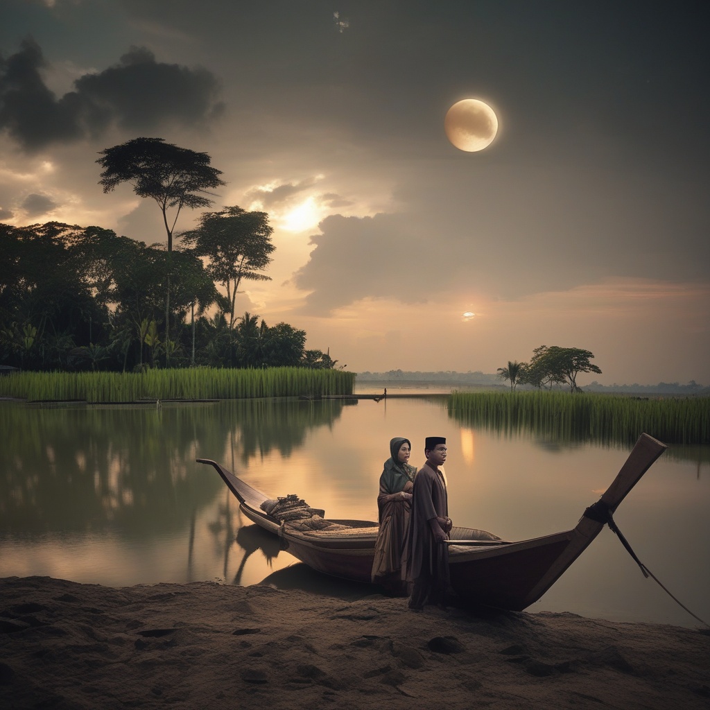 Gapura untuk bulan puasa, cinematic lighting, dramatic composition