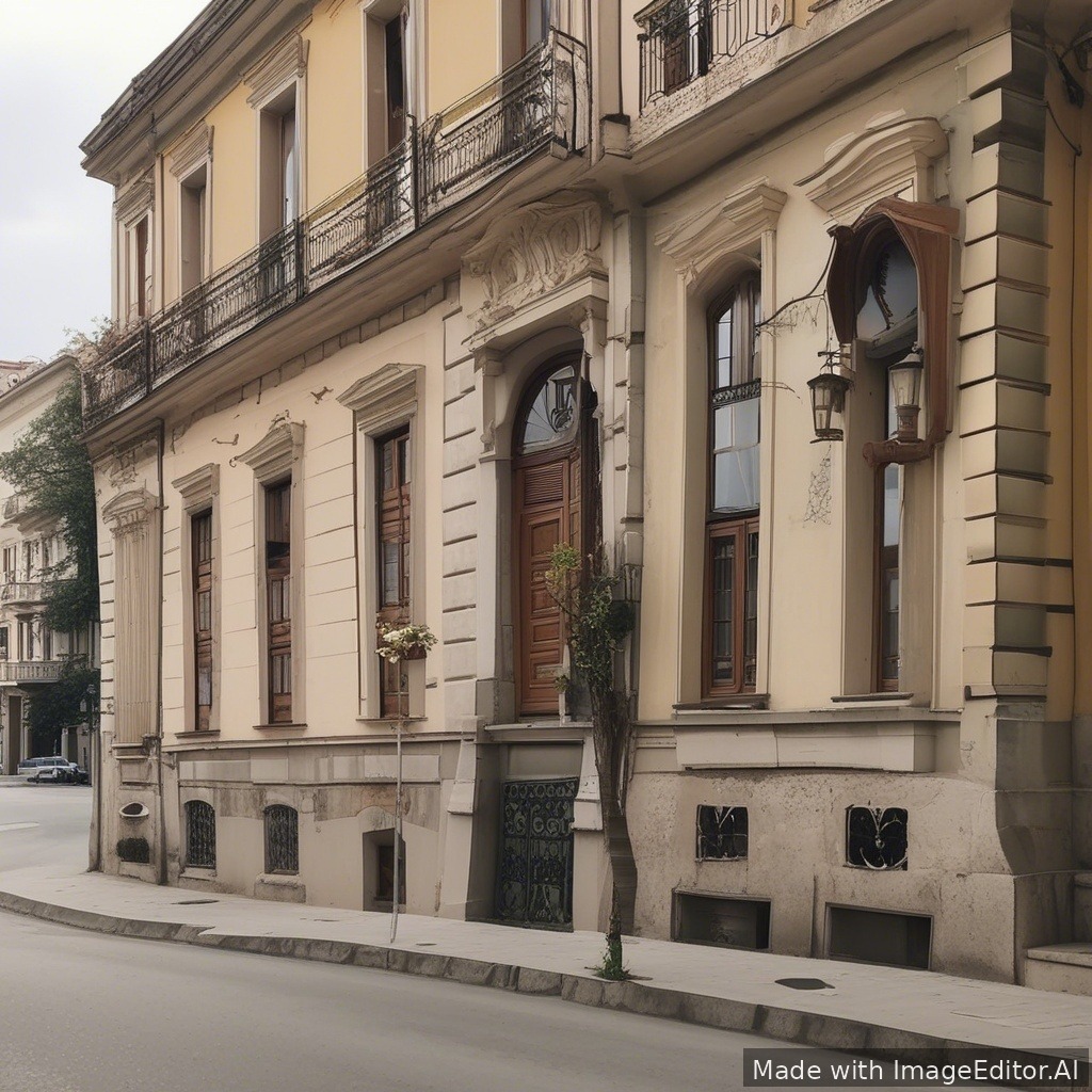 Casa țărănească alba cu brazi în fundal și cal