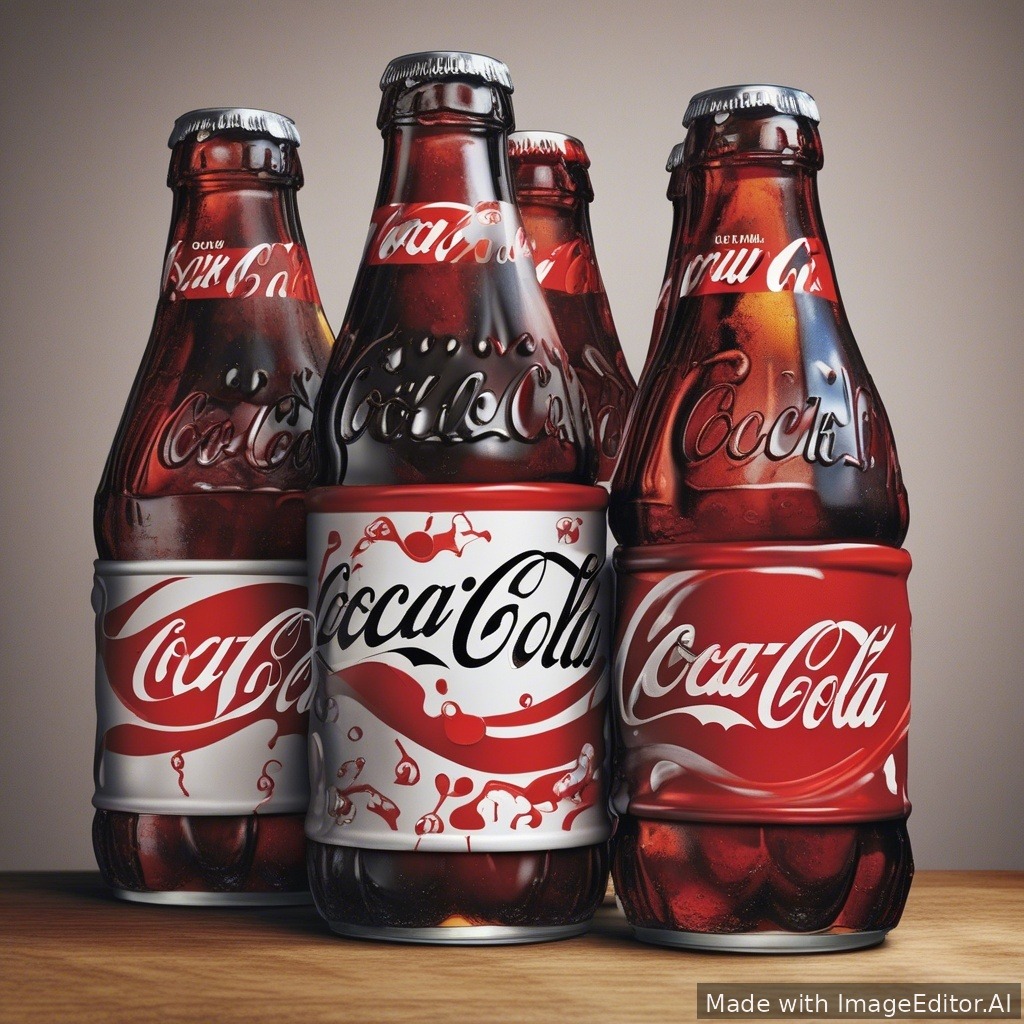 Muovipussi johon tipuu yksi tyhjä muovipullo ja kaksi tyhjää coca cola tölkkiä
