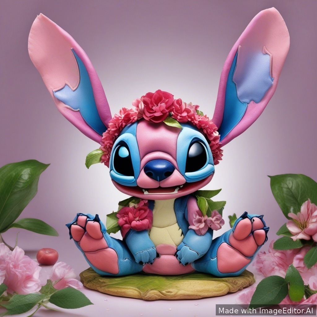 stitch képet szeretnék rózsaszín háttérel és szöveget rá : "Az ohana családot jelent. A család pedig azt, hogy senkit sem hagyunk hátra, és senkit sem felejtünk el." Mától ti is egy család vagytok! Sok szeretettel gratulálok az esküvőtökhöz. 