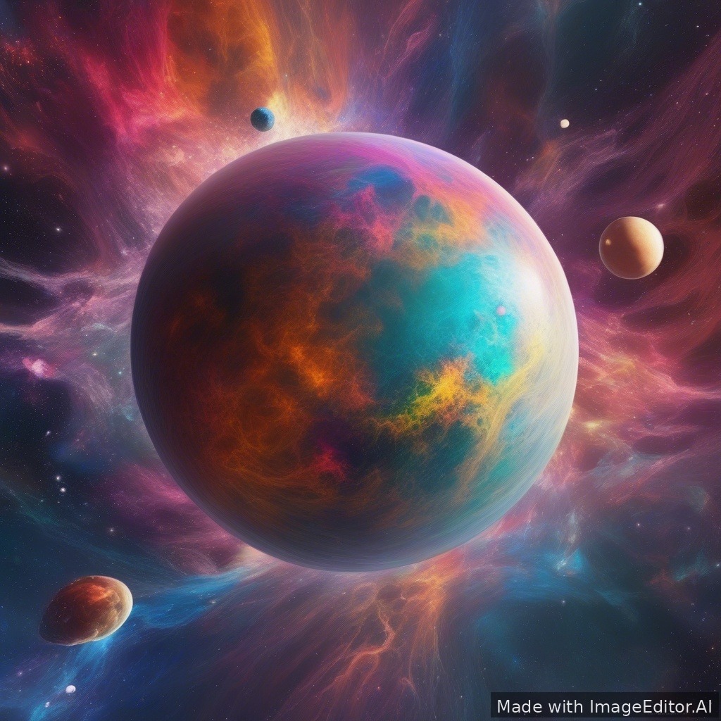 monad pleroma vibrant realistic colors space emanating