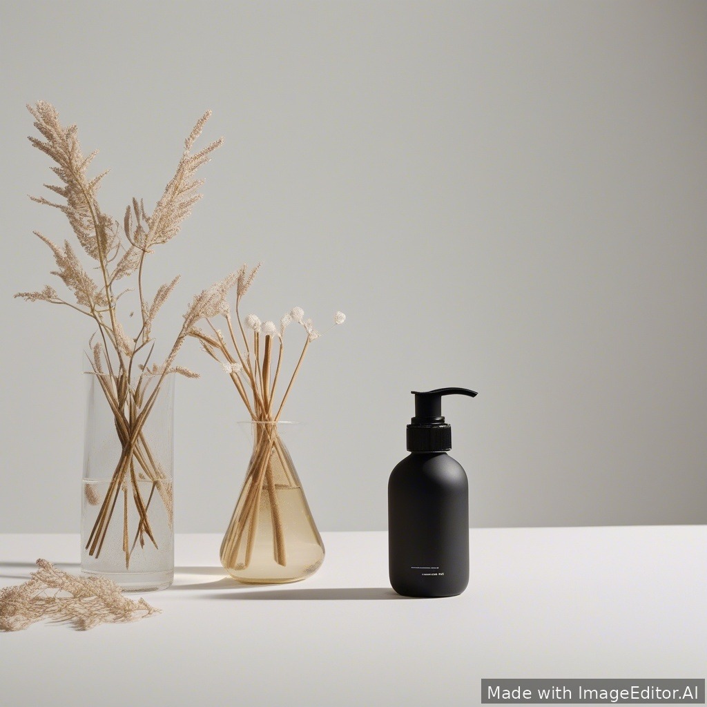 Minimal product photo on white background, soft shadows