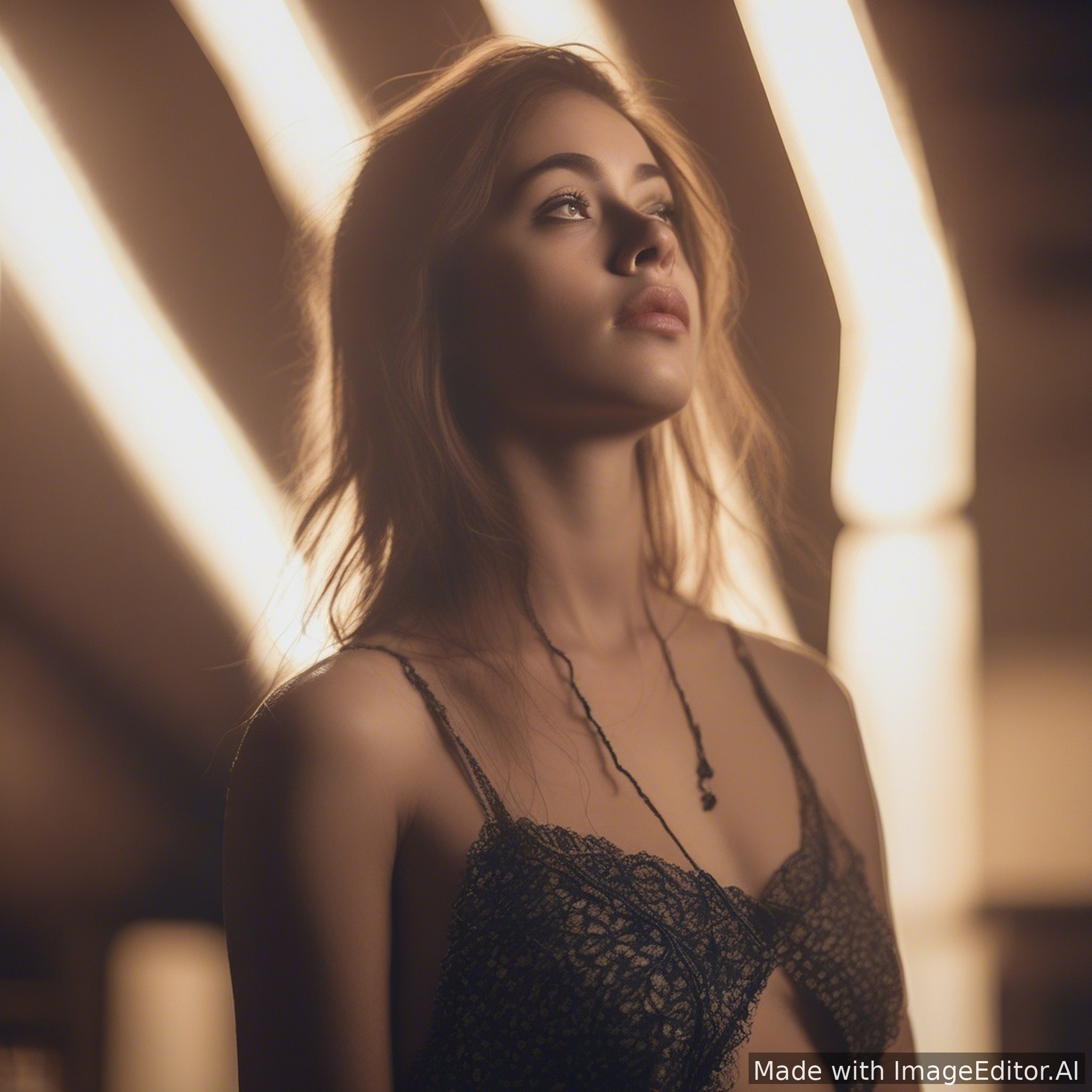 Cinematic portrait, dramatic lighting, 85mm lens