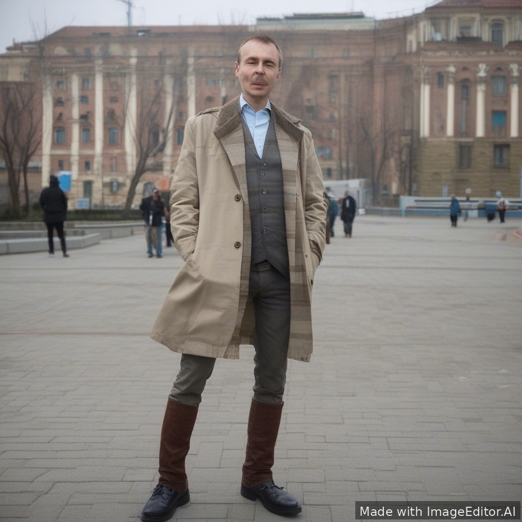 голый михаил литвин на корточках сидит у машины