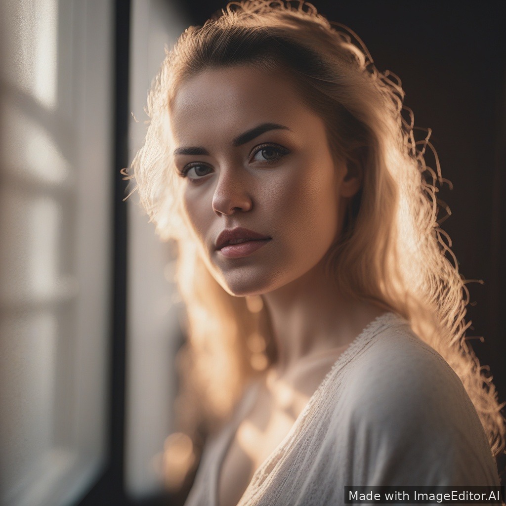 Cinematic portrait, dramatic lighting, 85mm lensdu 