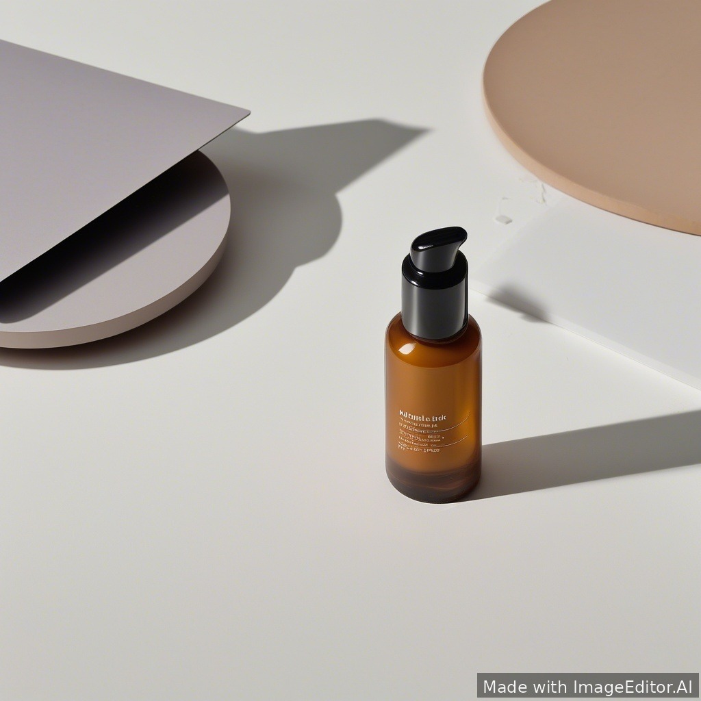 Minimal product photo on white background, soft shadows