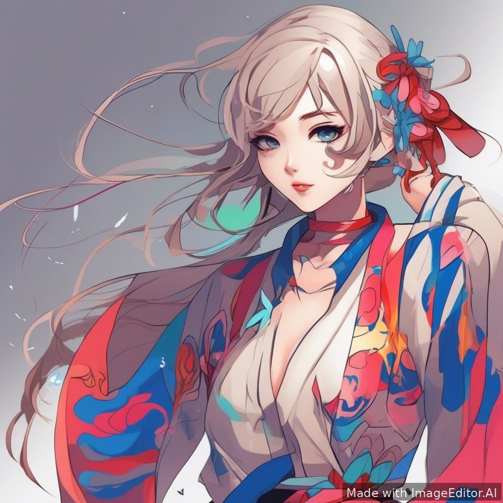 穿制服的成熟女性，露出乳房, anime style, clean lines, vibrant colors