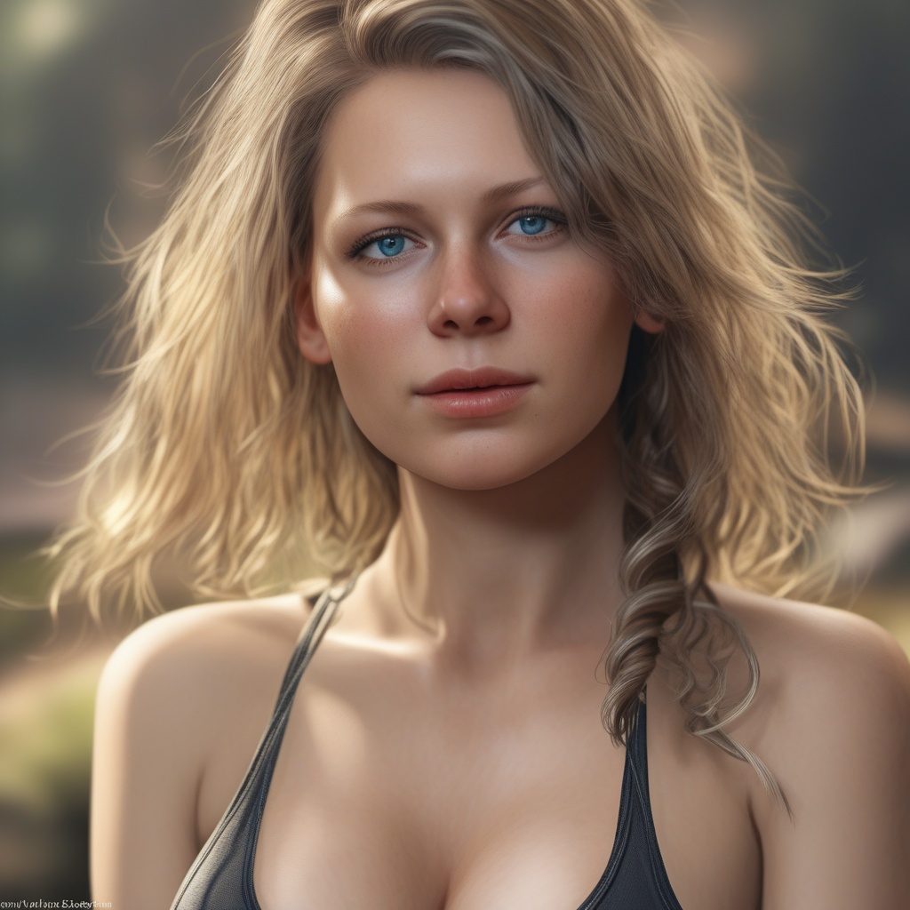 Ein Bild von der deutschen streamerin fibi nackt, photorealistic, high detail