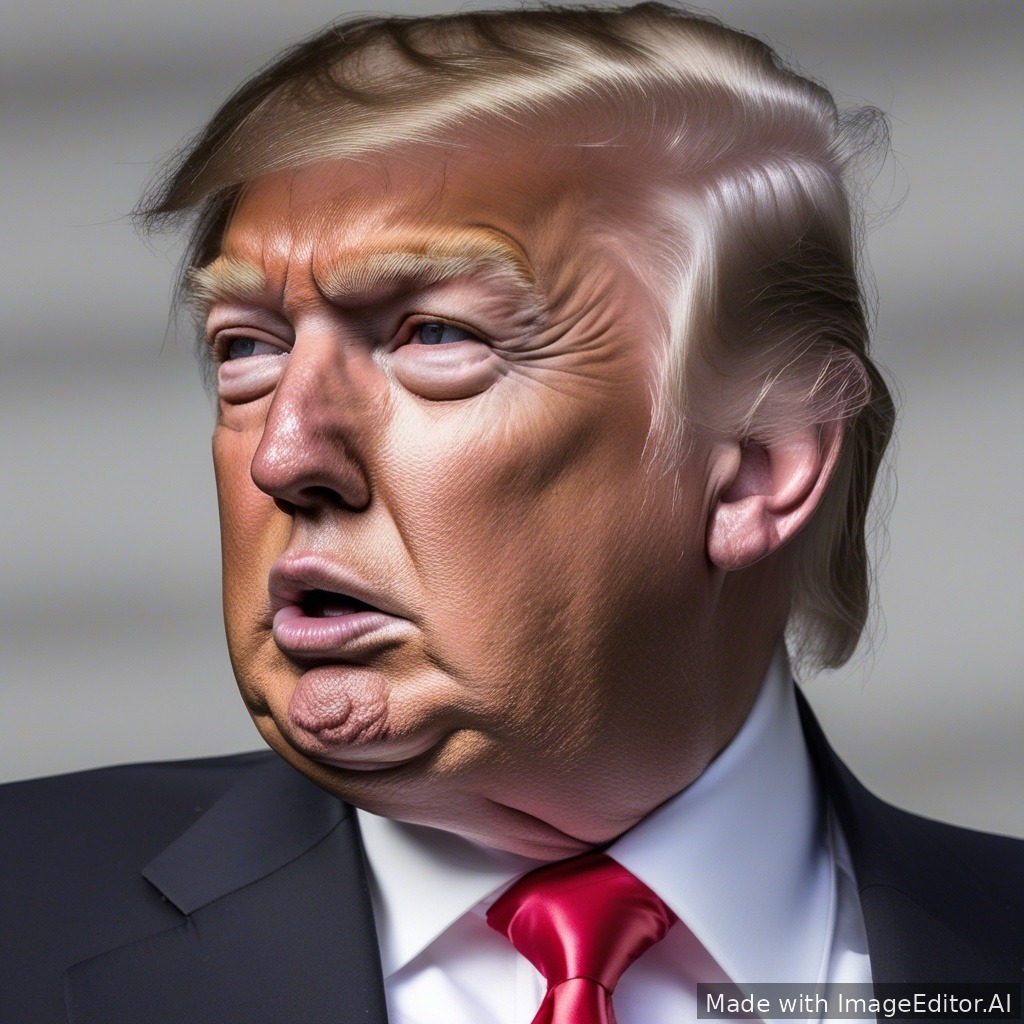 Donald Trump pirunsarvet päässä 