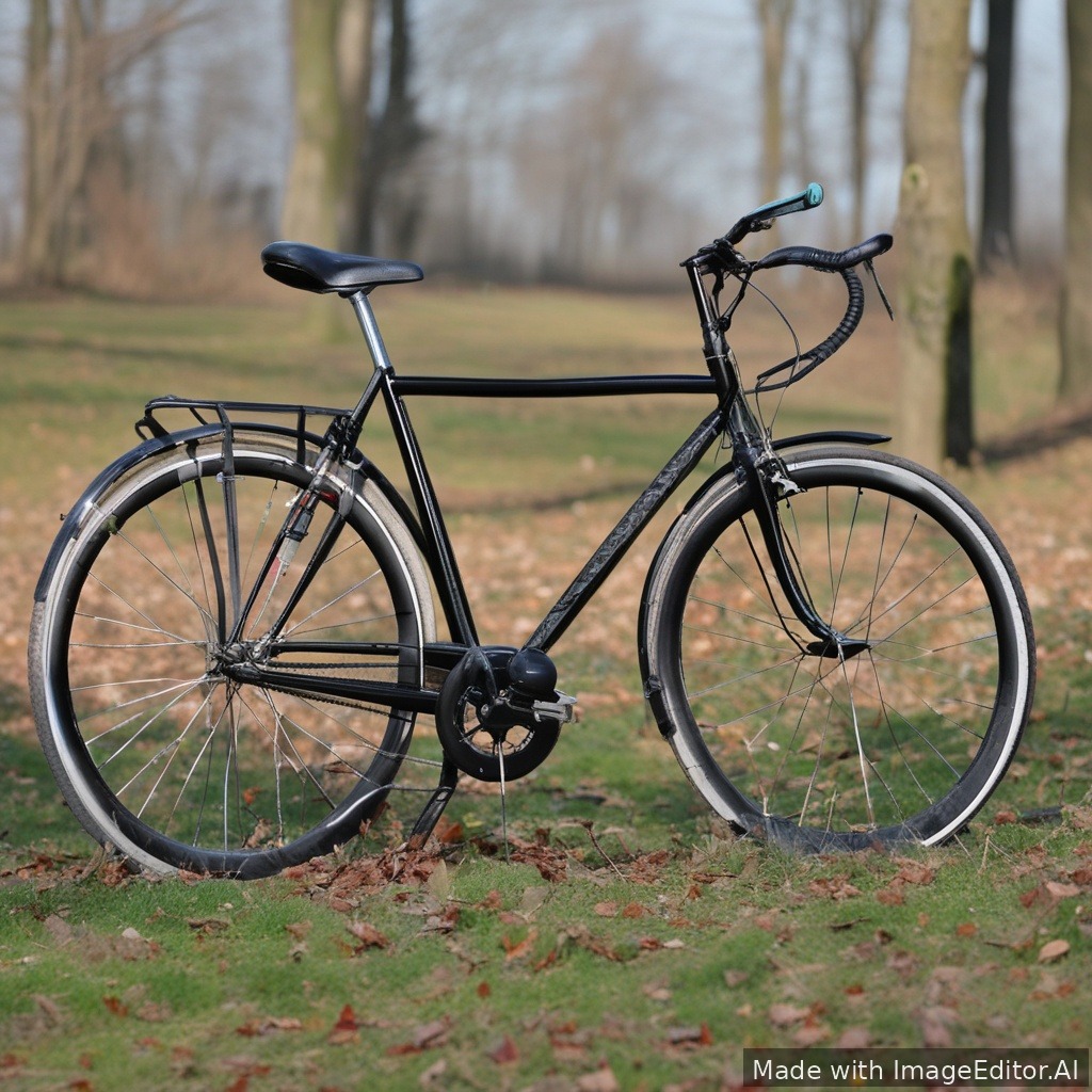 ik wil een foto zien van een 36T 50mm fietsvelg met 7 zwarte spaken met daartussen allemaal rode spaken