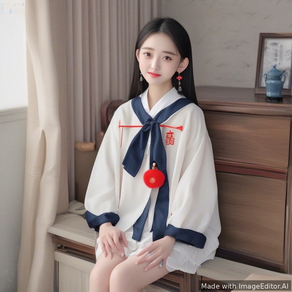 小女孩脱光衣服罚站小屁股红彤彤的，很多同学在旁边