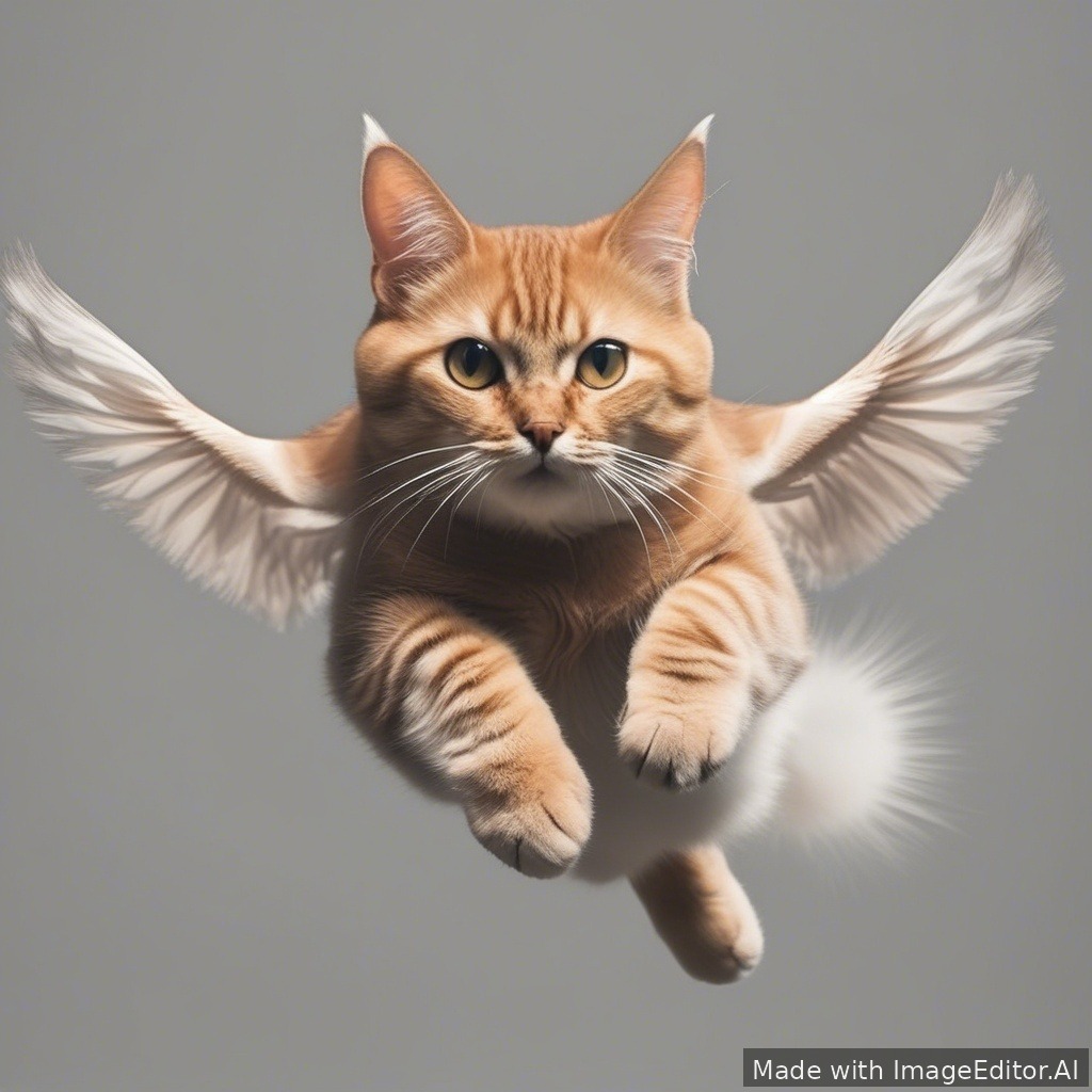 a flying cat