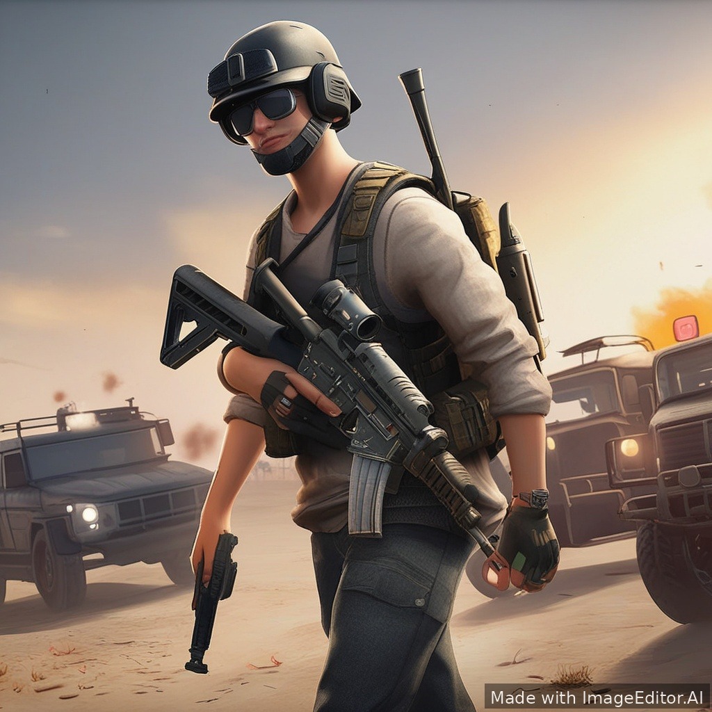 сгенерируй аватар игры Pubg Mobile с ником strelock